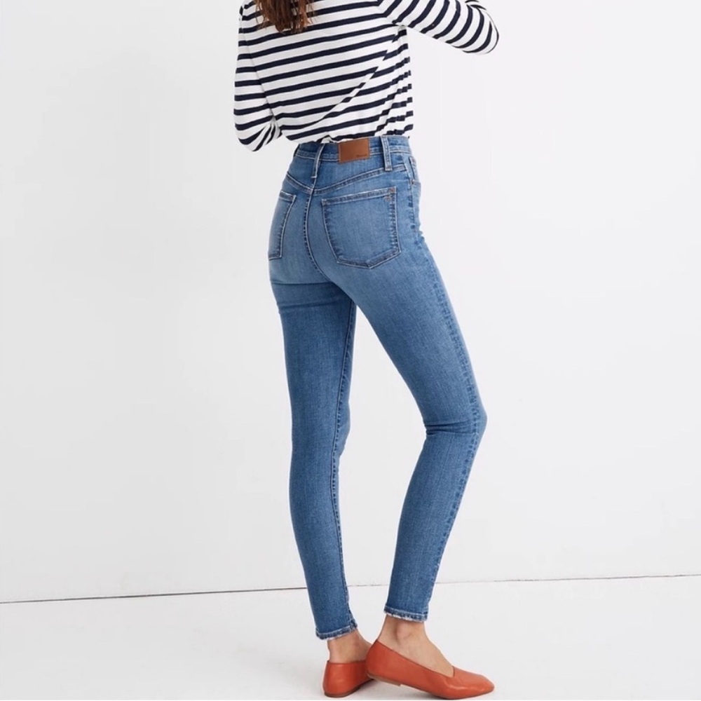 Madewell High-Rise Skinny Jeans in Medium Blue Denim